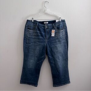 Lane Bryant Signature Fit Mid Rise Flex Waistband Rhinestone Pedal Pants NWT